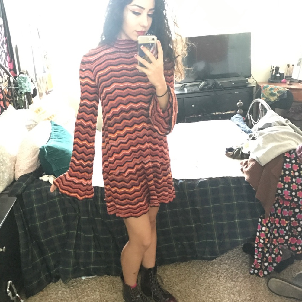 Free People Striped Multicolor Knit Dress